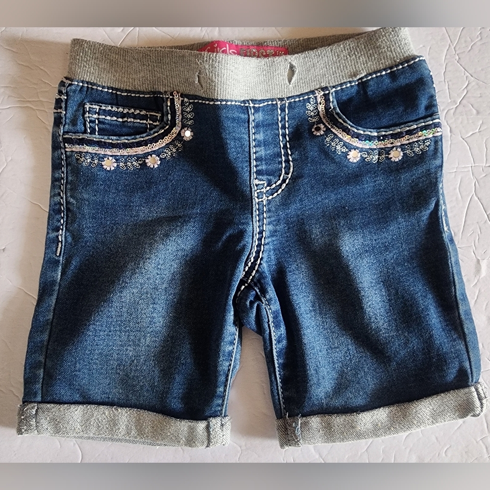 Girls First Soft Embellished Denim Shorts!!!